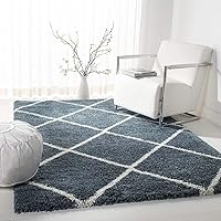 CARPET TRUCSON Fur Rugs and Carpet for Bedroom, Living Room Blue & Ivory,(5X7 FEET)