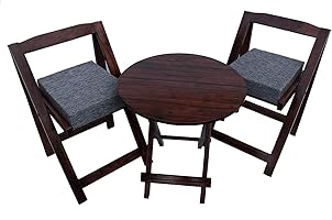 Jyoti Furniture Sheesham Wood Foldable Patio Dining Table 2 Seater, Wooden 2 Seater Dining Table, 2 Seater Patio Folding...