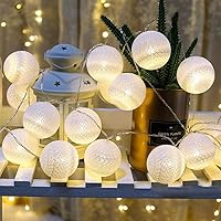 One94Store Cotton Ball String Lights 10 Led (Plug-In) Decorative Lights For Diwali, Christmas, Party And Wedding Events...